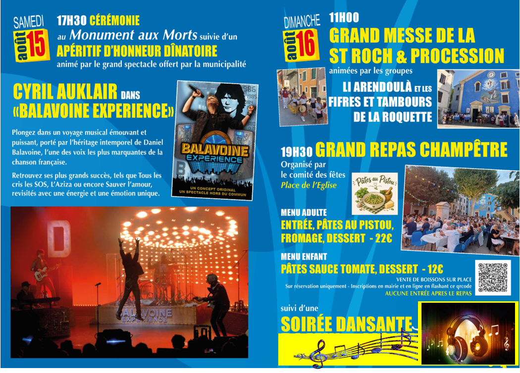 Page Sans Dj Programme des festivités de la Saint-Roch 2022