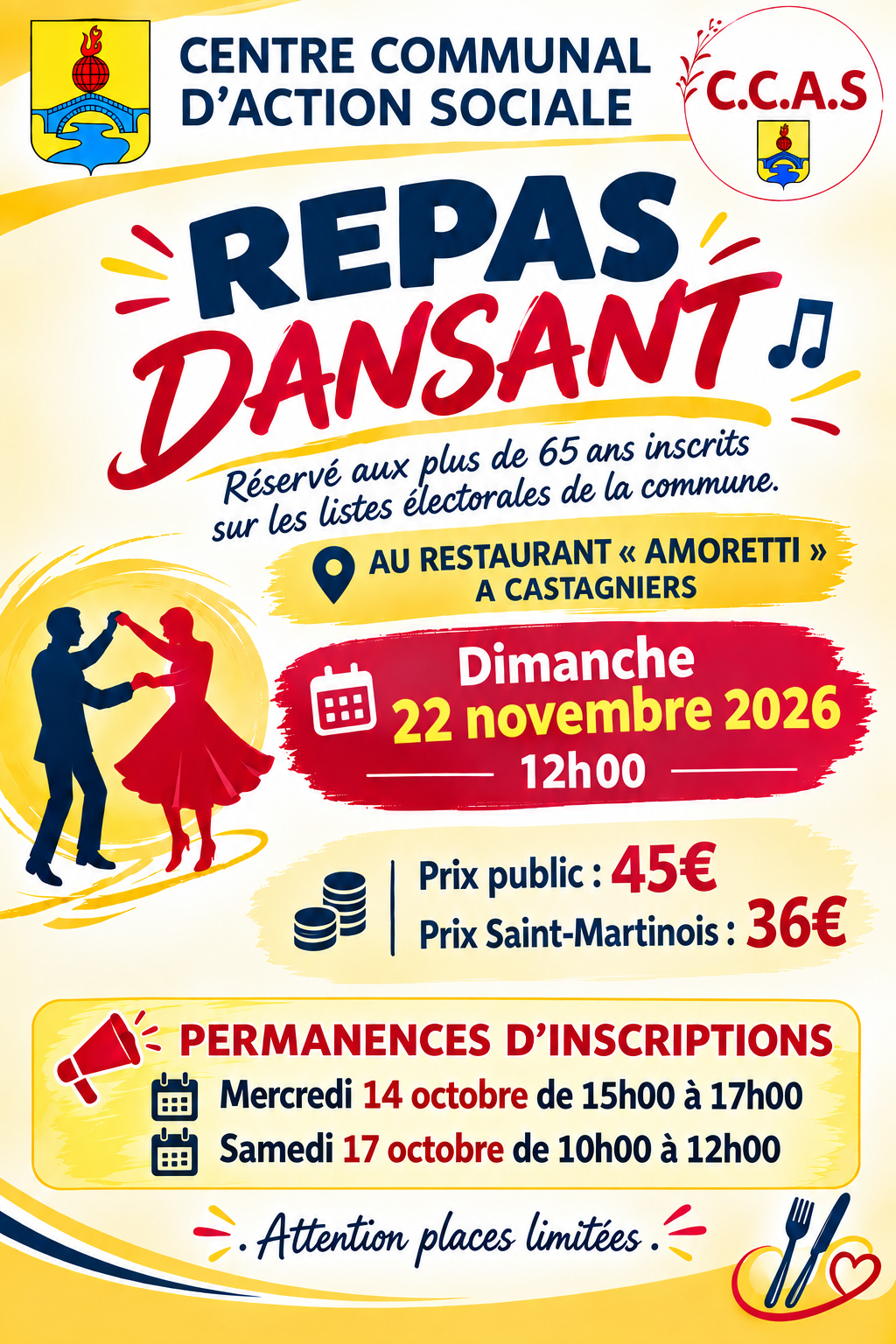 Repas Dansant 22 Novembre 2026 Affiche